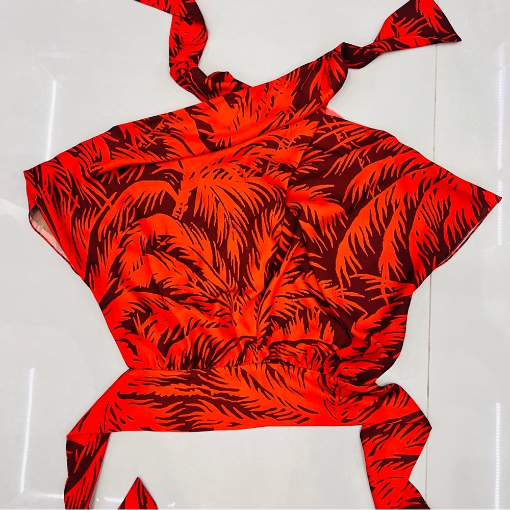 Johanna Ortiz Wrap Bkouse Tonal Palm Print - Picture 13 of 14